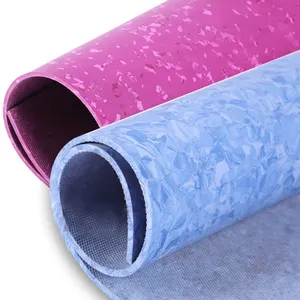 Ubin plastik homogen ketebalan 2mm vinil rumah sakit lantai Super tahan aus tahan air PVC Roll lantai dalam ruangan Eropa