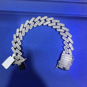 Pulsera de eslabones cubanos Moissanite Miami de plata de ley 925 chapada en oro para hombre y mujer, joyería hip hop - Product Image 4