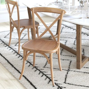 Chaise de banquet empilable en bois à dossier croisé, durable, <span class=keywords><strong>pour</strong></span> restaurant, hôtel, <span class=keywords><strong>mariage</strong></span>, usage commercial, moderne, extérieur, <span class=keywords><strong>ferme</strong></span>, maison - Product Image 6