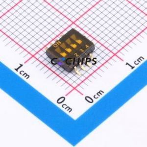 EP-04KS DIP Switch SMD-8P,5.4x6.6mm Switch Flat Toggle, Groove Type Single Pole Single Throw 4 1.27mm - Product Image 1