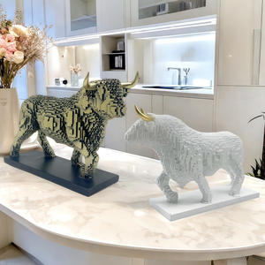 Novedad transfronteriza: Adorno de resina epoxi simple con diseño de bloques de construcción esculpidos, estilo robusto, artesanía de arte popular para decoración del hogar y sala de estar. - Product Image 3