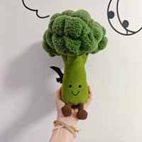 Peluche JC Premium UK Jelly 2026 Printemps Brocoli en coton PP ultra doux 20 cm avec base lestée pour soulager l'anxiété et collectionner