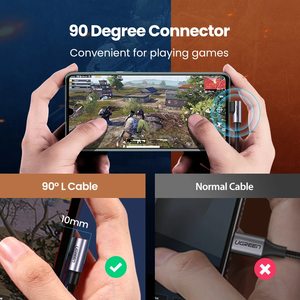 สายชาร์จเร็วแบบ USB Type C หัวงอ 90 องศา 100W สำหรับ US335 สาย USB C หัวงอ 90 องศา สำหรับ US335 U - Product Image 3