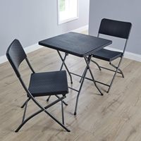 Ensemble de chaises de table pliantes en plastique noir de style européen pour l'extérieur et le jardin