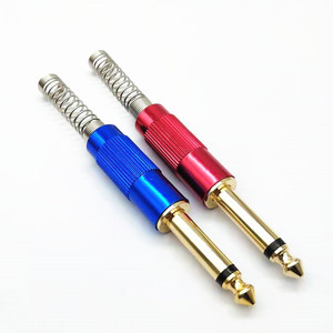 Vieida 6.35mm Mono TS Audio Plug Gold Plated Solder Connector Red Blue - Product Image 3