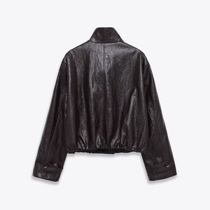 TAOP&ZA Nuova Giacca da Donna alla Moda e Versatile con Colletto Alto, <span class=keywords><strong>Doppiopetto</strong></span>, Stile Motociclista, Maniche Lunghe 0435 - Product Image 2