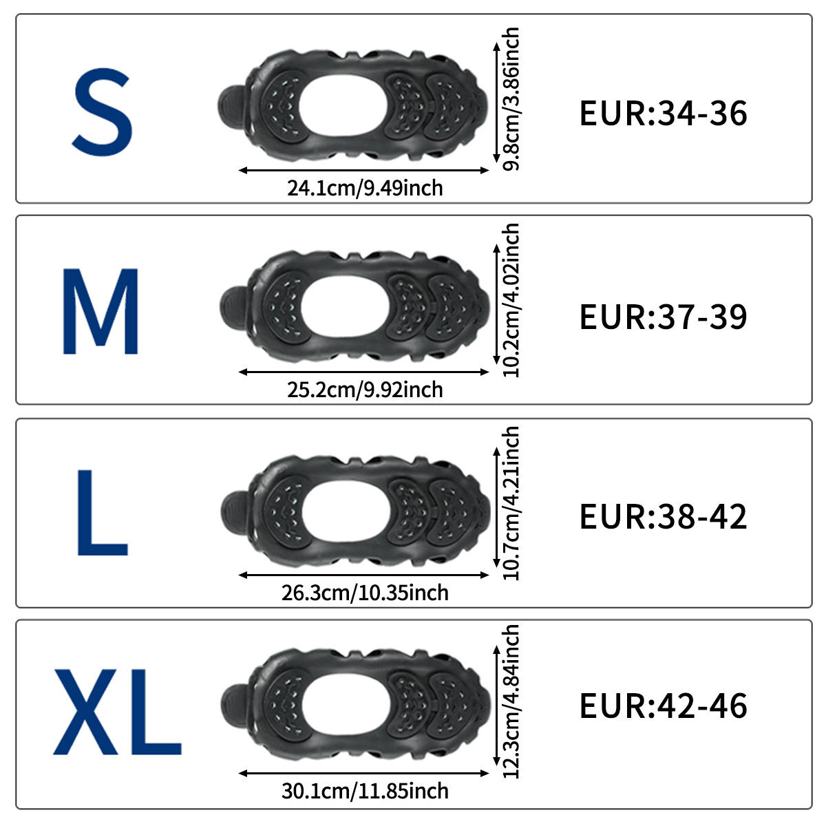 ปลอกหุ้มรองเท้ากันลื่น 30 ซี่ฟัน / 1 คู่ ขนาด XL