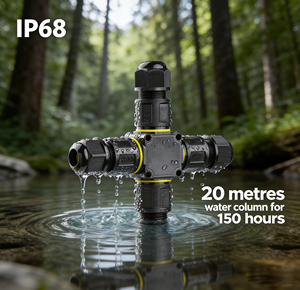 Conector de Cable Tipo X CE IP68 Impermeable de 24A 2.5-4mm2 10AWG 12AWG 14AWG para Iluminación - Product Image 3