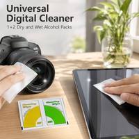 1+2 Kuru Islak Mikrofiber Temizlik Mendilleri Bireysel Paket Anti-statik Alkol Ekran Koruyucu Kurulum Mendilleri PC Laptop için