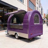 Remorque de cuisine mobile multifonctionnelle de haute qualité pour la vente de bonbons, chips et restauration rapide, remorque ronde