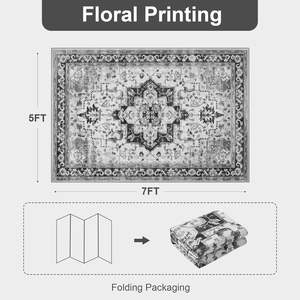 OEM Low-Pile Stain Resistant Persian Machine Washable Rugs Polyester Printed Foldable Living Room Area Rug 8 X 10 - Product Image 4