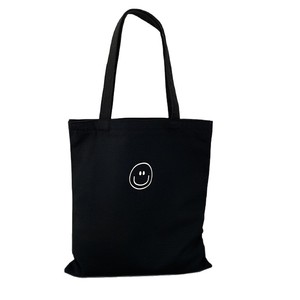 Smiley Face Canvas Tote Bag Large Capacity Shoulder Bag Vertical Square Casual Everyday Use 38x41cm - Product Image 4