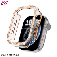 Protection d'écran en verre trempé incrusté de diamants de luxe, antichoc et anti-chute, compatible avec les montres intelligentes séries 7/8/9/10 38-46 mm