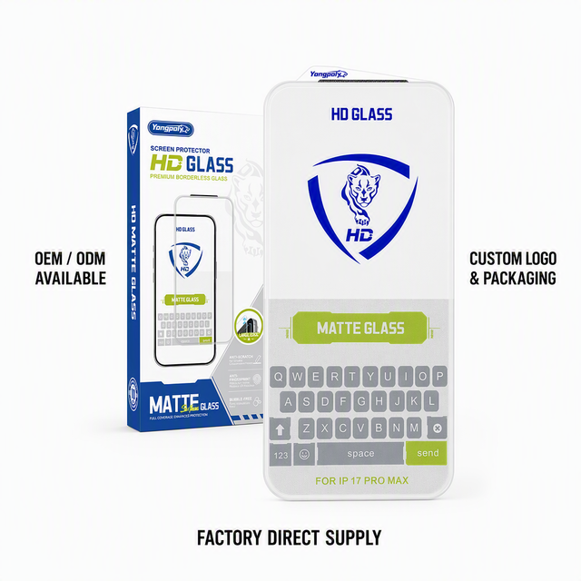 CKJ Custom Logo OEM ODM 3D Matte Anti-Glare Screen Protector for 17 Pro Max 9H Tempered Glass Full Coverage Borderless