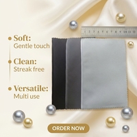 Chiffon de nettoyage professionnel double face en microfibre et suède à quatre couches pour le polissage des bijoux en or, argent et platine