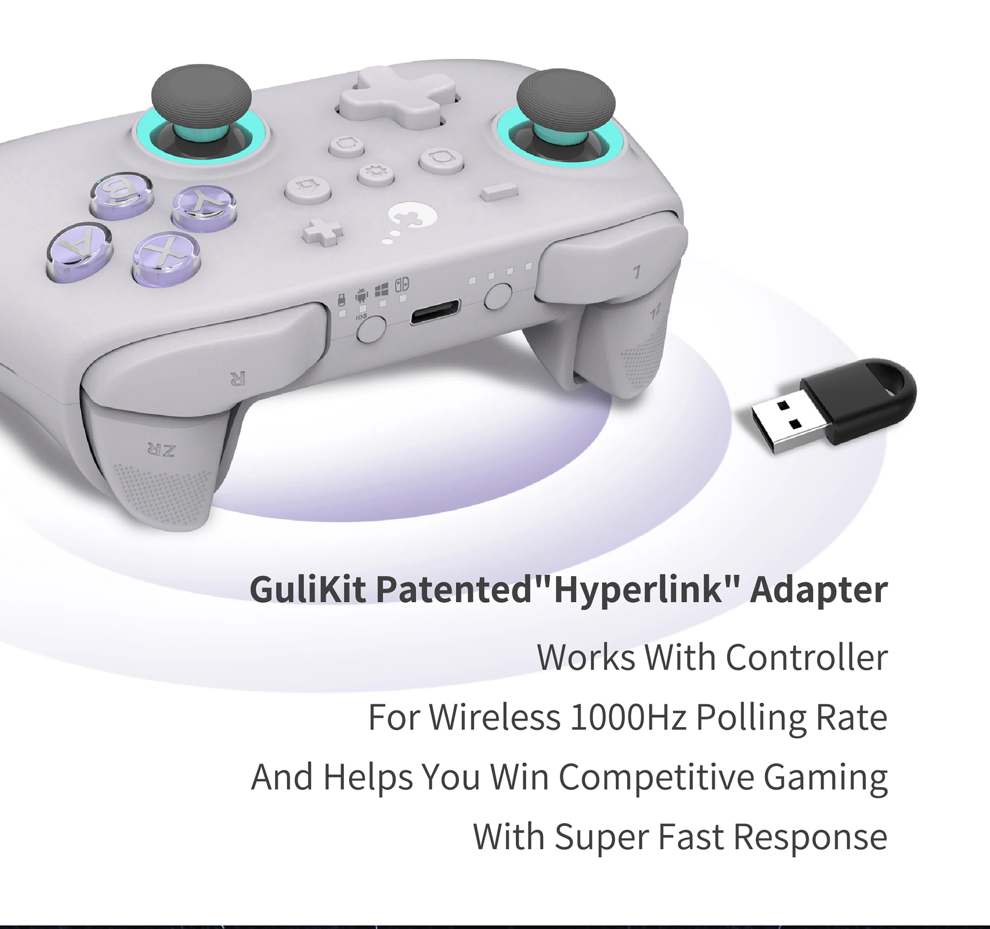 Controle Gulikit KK3 MAX com Joysticks e Gatilhos de Efeito Hall