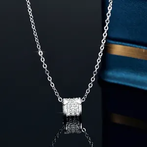 Factory Wholesale Rhodium Plated D VVS1 White Moissanite Diamond Chain 925 Silver Necklace For Women Moissanite Pendant