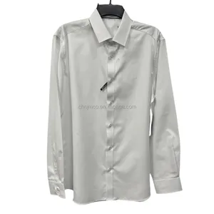 Высококачественная хлопковая удобная повседневная мужская классическая рубашка coolmax большого размера с длинным рукавом