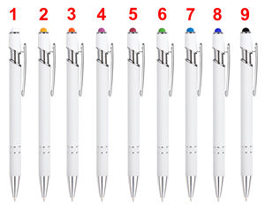 ปากกาลูกลื่นโลหะสีขาว อลูมิเนียม  พร้อมปลายสัมผัสหน้าจอสีสันสดใส  รับสกรีนโลโก้ตามสั่ง สำหรับของขวัญโฆษณา - Product Image 6