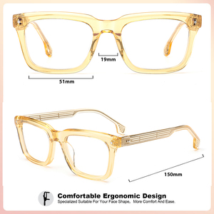 <span class=keywords><strong>Johnny</strong></span> <span class=keywords><strong>Depp</strong></span> inspirado Vintage Retro grueso rectángulo montura de gafas sin receta acetato lente transparente gafas transparentes - Product Image 2