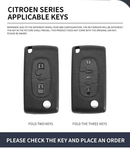 Portachiavi in Pelle Pieghevole Personalizzato con Logo Auto per <span class=keywords><strong>Citroen</strong></span> C2 <span class=keywords><strong>C3</strong></span> C4 C5 C6 C8 e Peugeot 107 207 307 - Product Image 4