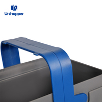 Unihopper-bine de plástico para almacenamiento de cocina, papelera rectangular para reciclaje de 8L, con asas