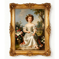 Cadre photo artistique vintage baroque orné en résine dorée, imprimé UV/gravure, sculpté antique, à suspendre ou à poser, multi-tailles, pour la maison