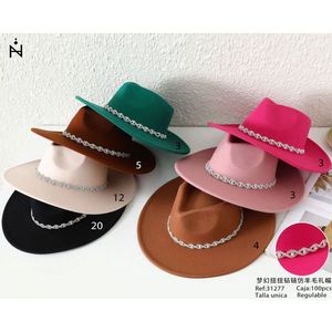 Cappello a Cilindro Z Dreamy con Catena a Diamanti Intrecciati, Taglia Unica Regolabile, Cappello da Festa Unisex per Adulti in Velluto, Cappello Festivo - Product Image 2