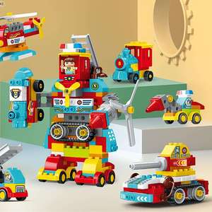 Ensemble de blocs de construction ABS : Fusée spatiale / Vue sur la ville / Robot transformable – Jouets éducatifs en briques DIY - Product Image 5