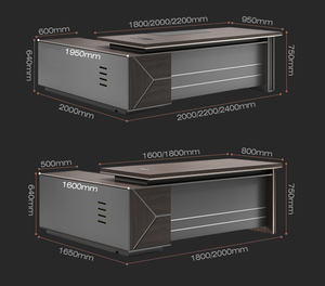 Escritorio en Forma de L de Lujo con Almacenamiento, Muebles de Oficina, Diseño Moderno, <span class=keywords><strong>Mesa</strong></span> de Madera para CEO, Fabricada en MFC Ecológico, Escritorio Ejecutivo - Product Image 6
