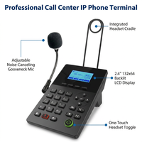 Teléfono IP WiFi T520 con Micrófono con Cancelación de Ruido y Cable Flexible, Pantalla LCD Retroiluminada de 2.4'', Auriculares para Centro de Llamadas, Teléfono para Oficina, Pequeñas y Medianas Empresas, BPO