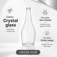 Bouteille en verre octogonale transparente de 750 ml de haute qualité pour spiritueux, avec bouchon à vis, pour approvisionnement en gros de luxe