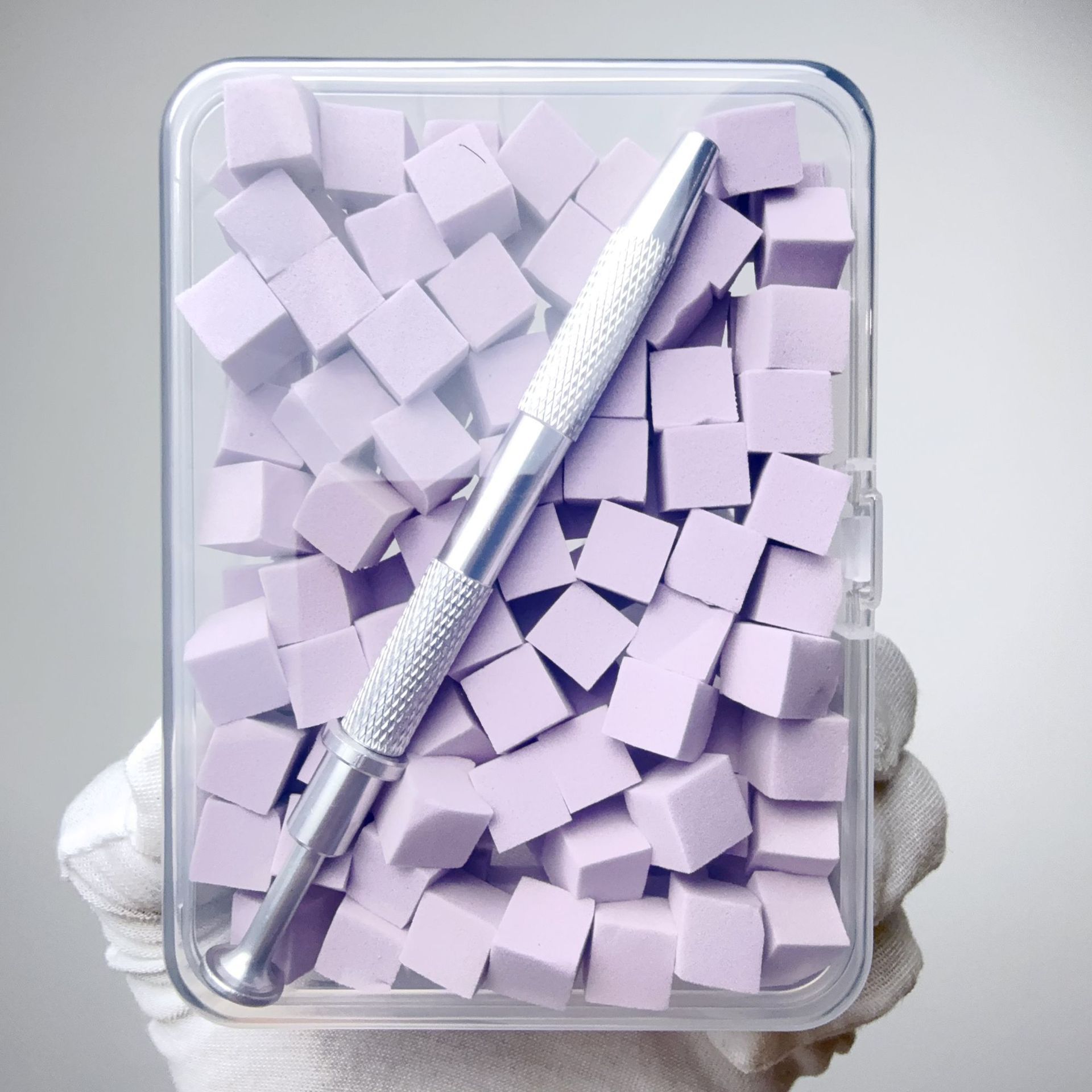Pai pai cotton 100 pieces boxed with pen [purple]