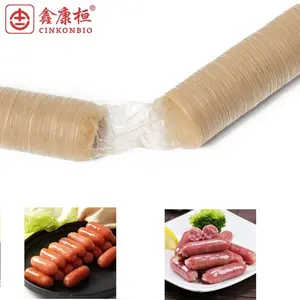 Food Grade Easy Processing Cooked Caliber 10mm To 50mm HALAL Clear Edible Collagen Sausage Casing