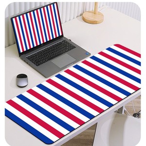 PVC <b>Large</b> Mouse Pad With Red White Blue Stripes Digital Printing Anti Slip Desk <b>Mat</b> For Office And Home Use - Product Image 1