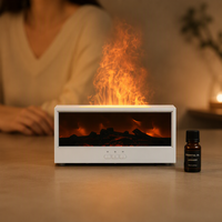 Diffuseur d'arômes ODIS Bonfire, flamme de feu de camp, 150 ml, humidificateur d'aromathérapie USB, LED colorées, lumière nocturne pour l'extérieur, l'intérieur et la maison