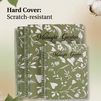 Carnets Spirales Artistiques Transparents - Couverture Florale Jardin de Minuit, Grand Format A5, Agenda ligné, 100 Feuilles, Cadeau Scolaire