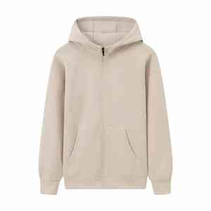 Pull lourd pour hommes de haute qualité 350g motif uni surdimensionné pull à capuche personnalisé avec fermeture éclair - Product Image 1
