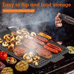 Plaque de cuisson pour barbecue extérieur - Revêtement émaillé antiadhésif, idéale pour le camping, emballage pour vente par correspondance - Product Image 4