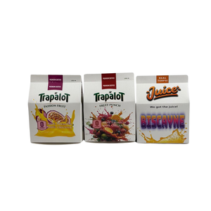Boîtes en papier imprimées polychromes personnalisées 3.5g 7g Sacs en mylar en forme de jus de lait avec boîte à céréales 3.5g - Product Image 4