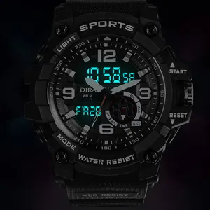 DIRAY สมาร์ทวอทช์2023อนาล็อก G ดิจิตอลนาฬิกากีฬาช็อกกันน้ำนาฬิกาปลุกเรืองแสงนาฬิกาสีขาวราคาถูกผู้ชายและผู้หญิง