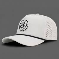 Casquette de baseball Hn10 de luxe à 5 panneaux, structurée, à visière incurvée, avec logo en PVC imperméable et patch en caoutchouc, pour le golf