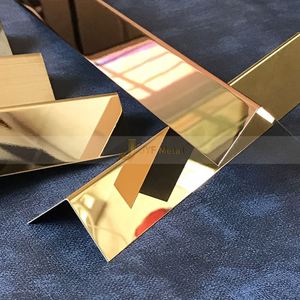 LL375 Gold Mirror Stainless Steel L-Profile Metal Trim for Modern Interior Design Wall <b>Tile</b> Edge Decoration <b>Tile</b> Accessories - Product Image 1