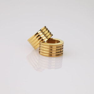 Minimalist Striped Hoop Earrings Gold Geometric Design For Women - Product Image 4