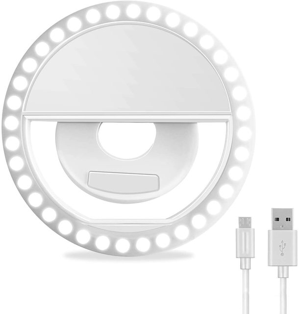 Customized Exclusive Logo USB Type C Rechargeable 36 LED Mini Portable ABS Material Clip-On Beauty Fill Light for Selfie Phone