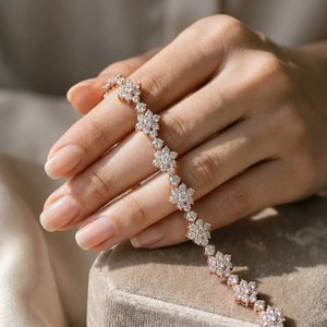 Bracelet de luxe serti de diamants pour femme, en argent sterling 925 plaqué or, chaîne à maillons, bijoux tendance hip-hop, cadeau - Product Image 2