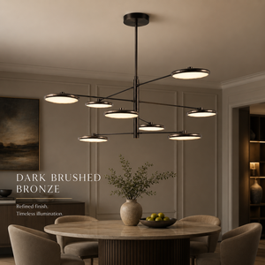 Modern <b>LED</b> Disc Chandelier Brushed Metal Multi Arm Pendant <b>Light</b> Acrylic <b>Diffuser</b> Dining Room Ceiling Lamp OEM ODM - Product Image 3
