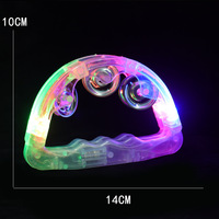 PromotionalED Plastic Flashing Tambourine Musical Handheld Percussion Instrument Glow Concert Light Kids Gift Unisex