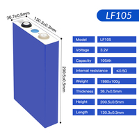 Sel Baterai Surya Prismatic Lifepo4 3.2v 105ah 6000 Siklus Daya Lfp105 untuk Sistem DIY 12v 24v 36v 48v RV/Solar/Yacht/Golf Cart