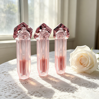 En stock – Tube de brillant à lèvres transparent rose unique de 4 ml, tube de gloss, contenant de maquillage mignon pour rouge à lèvres, tube vide pour huile à lèvres